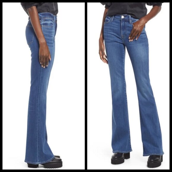 💕FRAME💕 Le High Flare Jeans ~ Century Blue 32 NWT - Picture 3 of 16